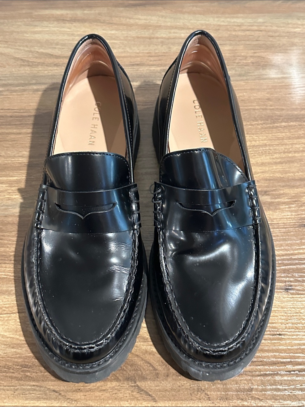 Cole Haan Men’s Black Patent Leather Penny Loafers